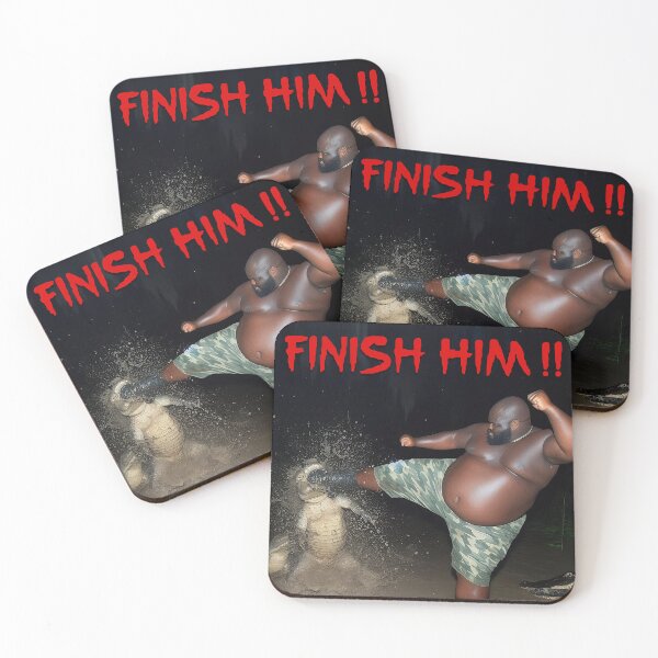Item preview, Fat Black Guy Kicking Alligator Kick (Finish Him Gumbo Meme) designed and sold by fomodesigns.