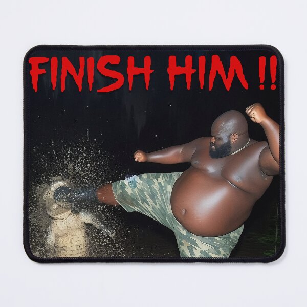Item preview, Fat Black Guy Kicking Alligator Kick (Finish Him Gumbo Meme) designed and sold by fomodesigns.
