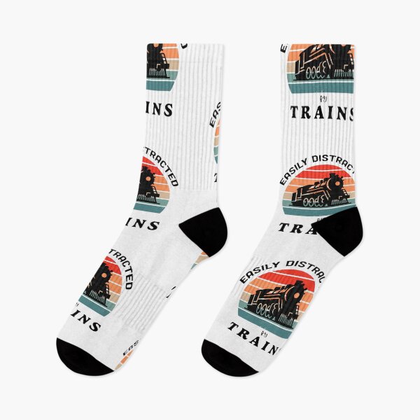 Item preview, Easily Distracted by Trains - A Vintage Locomotive Design designed and sold by Mindful-Designs.