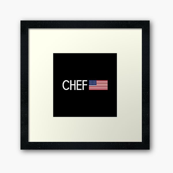 Chef Hat: Mustache & Knife Framed Art Print by MilitaryCandA Redbubble