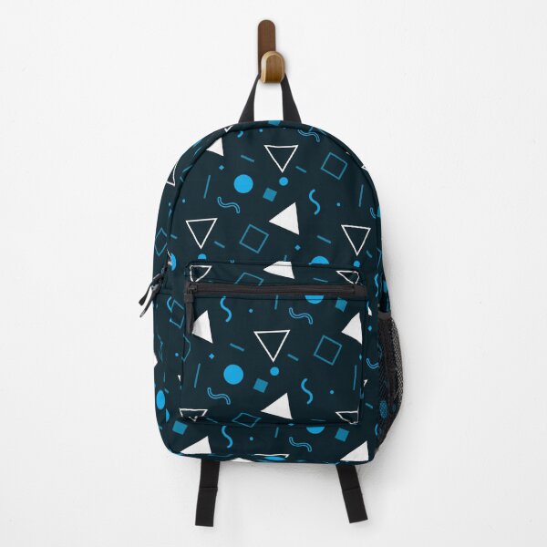 Item preview, Midnight Blue Arctic Triangles Circles Squares Polka Dots 80s Retro Modern Abstract Techno Pop Culture Pattern designed and sold by PenguinForests.