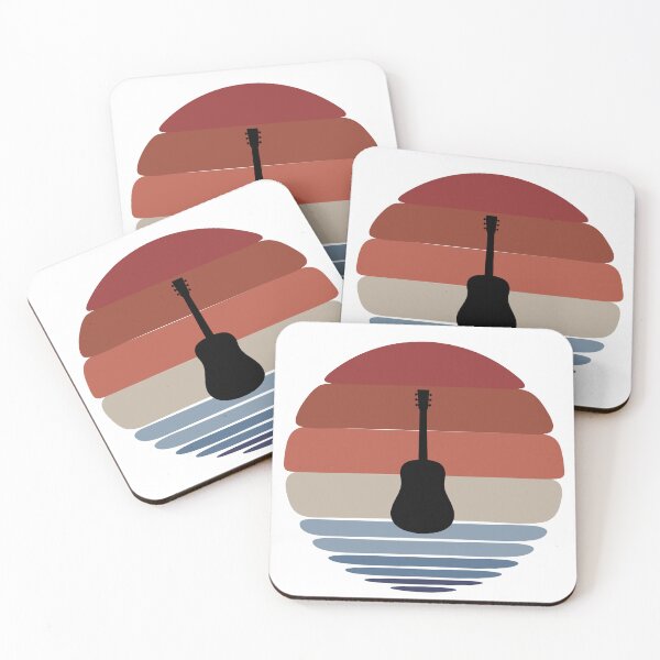 Item preview, Retro Sunset Acoustic Guitar Silhouette designed and sold by JPareDesign.