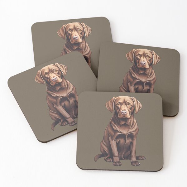 Item preview, Charming Chocolate Labrador Dog Illustration designed and sold by meganohm.