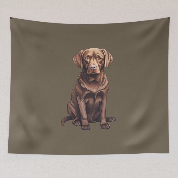 Item preview, Charming Chocolate Labrador Dog Illustration designed and sold by meganohm.