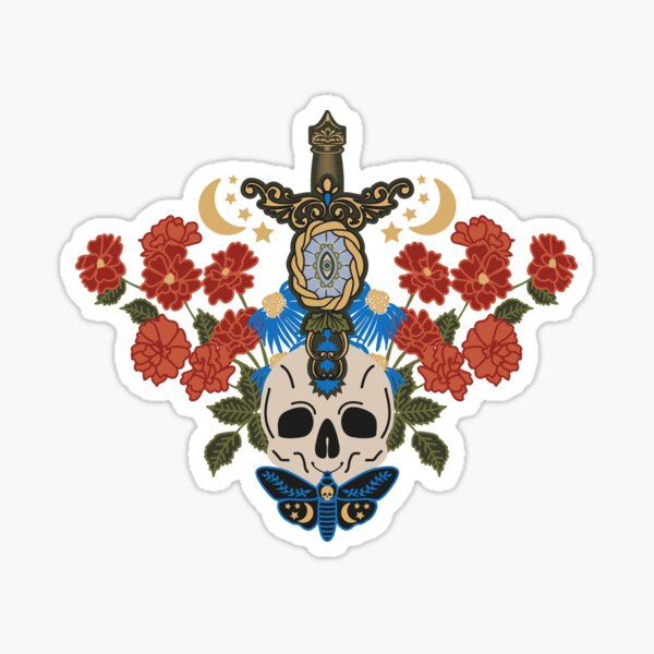 Bohemian witch skull Sticker