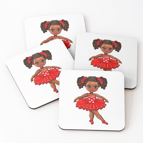 Item preview, Cute Black Girl Ballerina in Red Tutu | Young Dancer Art | African American Gifts designed and sold by Artonmytee.