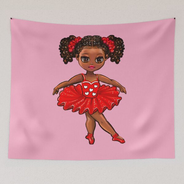 Item preview, Cute Black Girl Ballerina in Red Tutu | Young Dancer Art | African American Gifts designed and sold by Artonmytee.