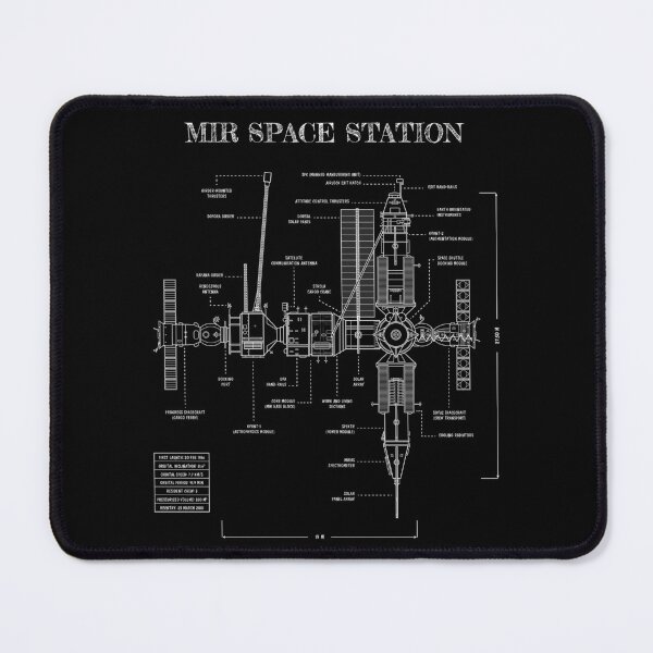 Item preview, Mir Space Station. Crewed Spaceflight Program (White Stencil - No Background) designed and sold by BGALAXY.