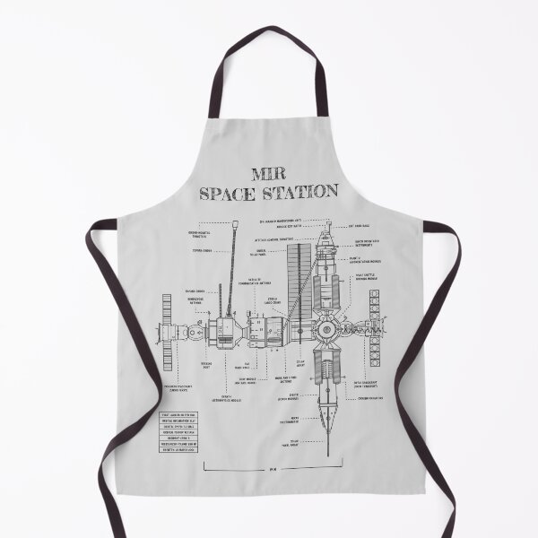 Item preview, Mir Space Station. Crewed Spaceflight Program (White Stencil - No Background) designed and sold by BGALAXY.