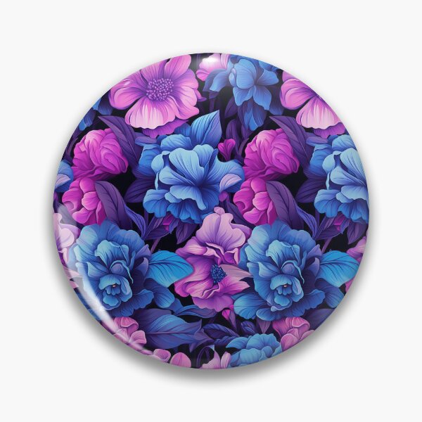 Item preview, Floral pattern with blue and purple flowers designed and sold by Kitty Nut House.