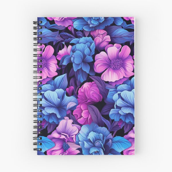 Item preview, Floral pattern with blue and purple flowers designed and sold by Kitty Nut House.