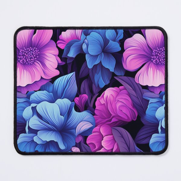 Item preview, Floral pattern with blue and purple flowers designed and sold by Kitty Nut House.