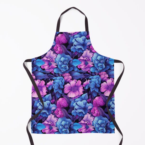 Item preview, Floral pattern with blue and purple flowers designed and sold by Kitty Nut House.