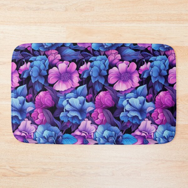 Item preview, Floral pattern with blue and purple flowers designed and sold by Kitty Nut House.