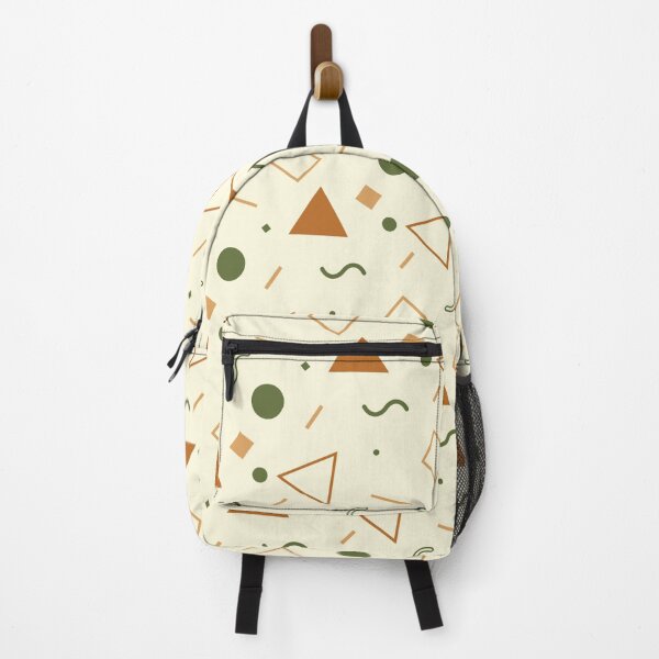 Item preview, Cream Olive Green Triangle Circle Square Wavy Line Geometry Postmodern Retro Memphis Pattern designed and sold by PenguinForests.