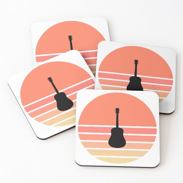 Item preview, Retro Sunset Acoustic Guitar Silhouette designed and sold by JPareDesign.