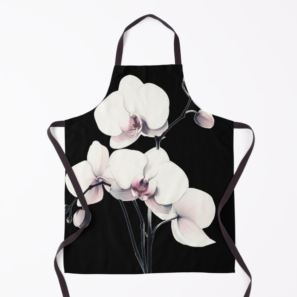Item preview, White Watercolor Orchid with Black Background designed and sold by Star-Fragment.
