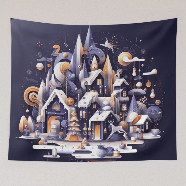 Item preview, Advent Christmas abstract nativity scene covered with snow digital illustration designed and sold by JaroDesign2023.