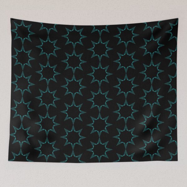 Item preview, Turquoise Stars on Black designed and sold by CushyNest.