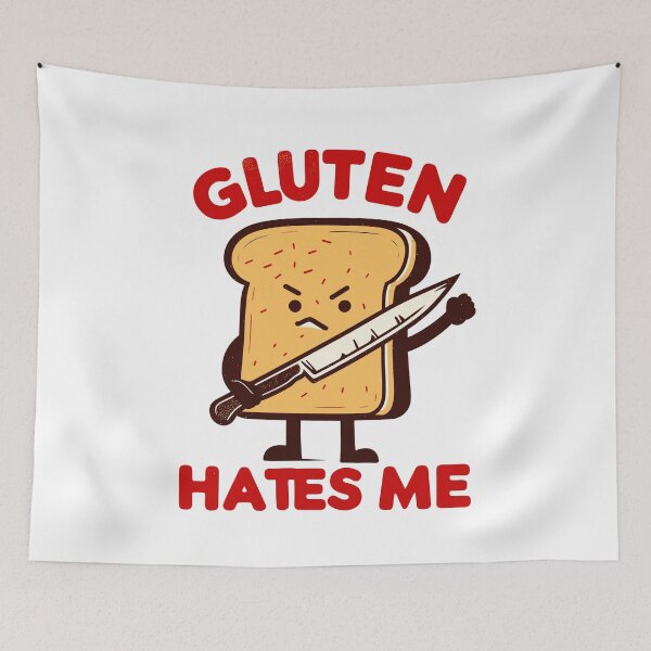 Item preview, Kawaii Gluten Hates Me  designed and sold by TomFrontierArt.