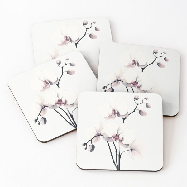 Item preview, White Watercolor Orchid with White Background designed and sold by Star-Fragment.