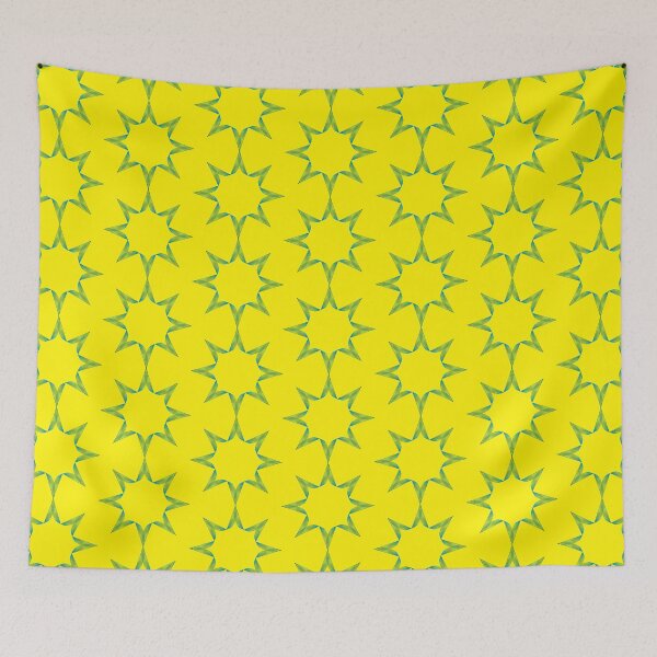 Item preview, Turquoise Stars on Bright Yellow designed and sold by CushyNest.