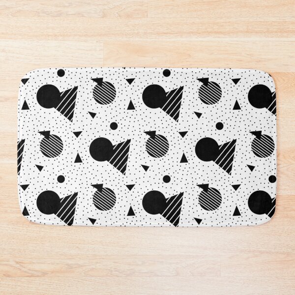 Item preview, Black White Monochrome Circles Triangles Stripes Dots Modern Graphic Bold Artistic80s Pop Culture Pattern designed and sold by PenguinForests.