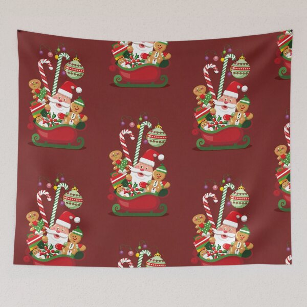 Item preview, snowman print fabric christmas Santa Claus Santa's chick bubble star sleigh white red green blue logo designed and sold by gulka8.