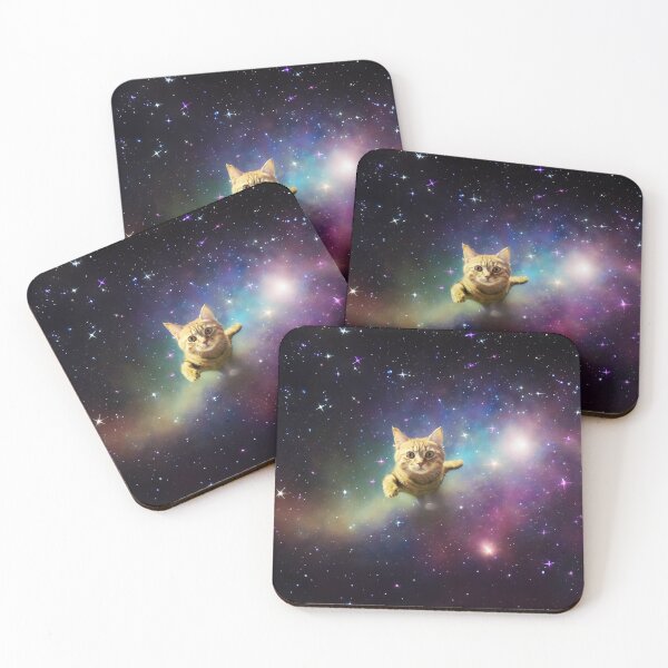 Item preview, Intergalactic Cat Flying in Universe designed and sold by RaveAnimals.