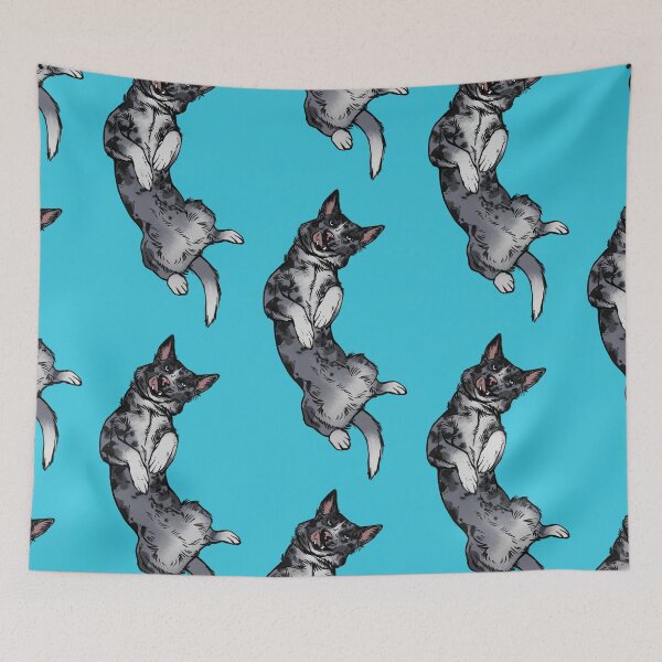 Item preview, Merle Border collie silly (blue background) designed and sold by Petcetera.