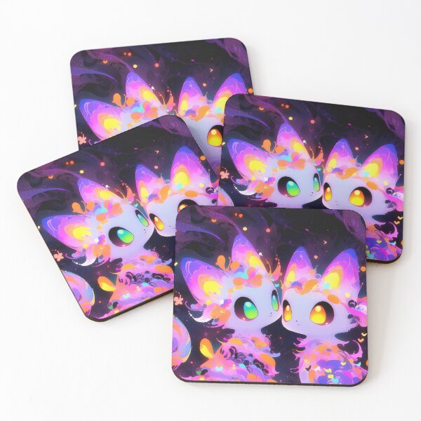 Item preview, Bright Neon Glowing Kawaii Fantasy Kittens designed and sold by bubblegoth.