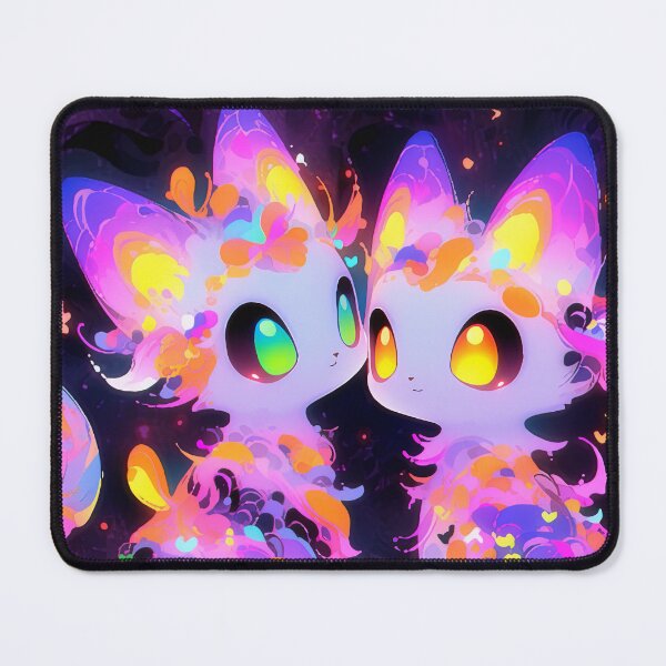 Item preview, Bright Neon Glowing Kawaii Fantasy Kittens designed and sold by bubblegoth.