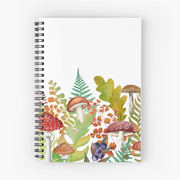 Item preview, Autumn leaves and mushrooms seamless border. Fall leaf, fly agaric watercolor illustration. Woodland composition designed and sold by likapix.
