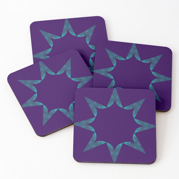 Item preview, Turquoise Stars on Deep Plum designed and sold by CushyNest.