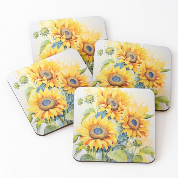 Item preview, Sunflowers on White Background designed and sold by Hartbecke.