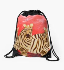 Zebra Collage Drawstring Bag