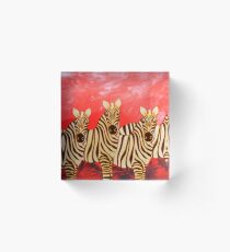 Zebra Collage Acrylic Block