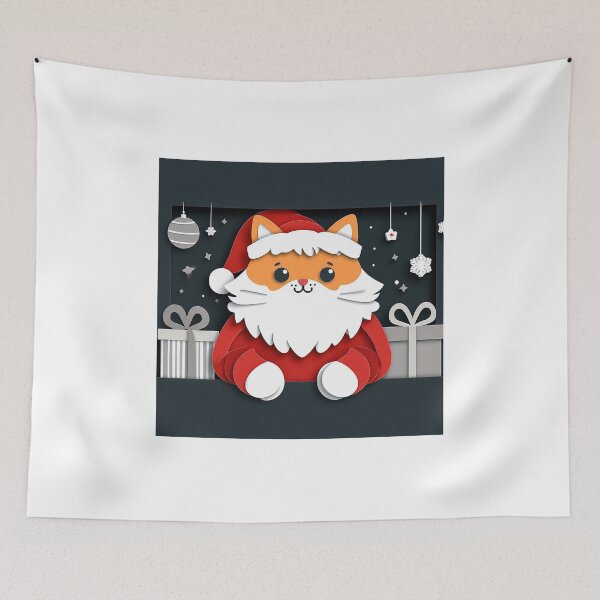 Item preview, Santa Santa Cat designed and sold by PickledjoArt.