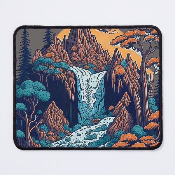 Artikelvorschau, Asiatisch inspirierte Berglandschaft in Vintage-Farben entworfen und verkauft von Minpadesign.