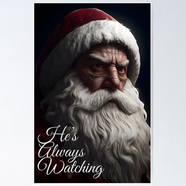 Item preview, Whimsical Santa 'Always Watching' Humor Design for Christmas  designed and sold by PandaTShirtShop.