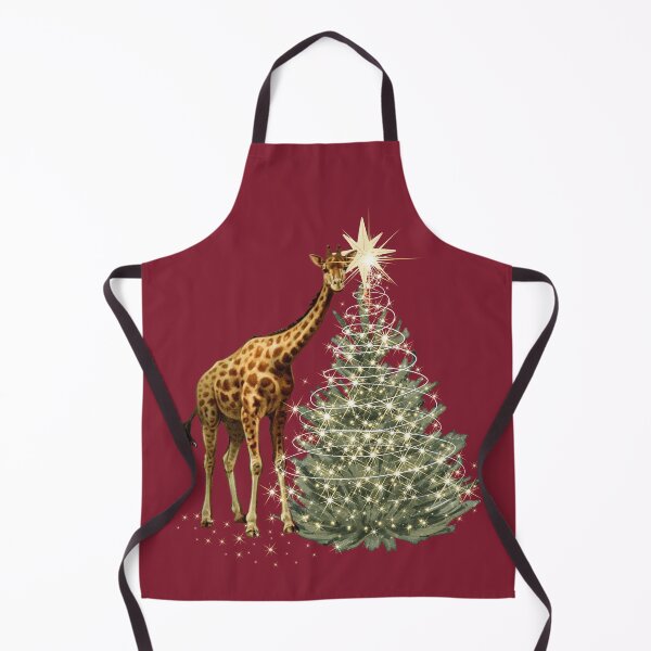 Item preview, Christmas Tree Topper Giraffe Cranberry Red Print designed and sold by stargazerhill.