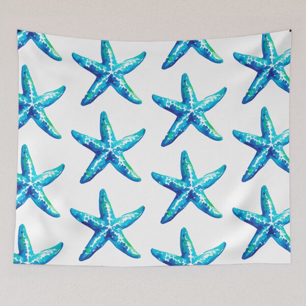Item preview, Whimsical Blue Starfish Watercolor designed and sold by BrightTide.
