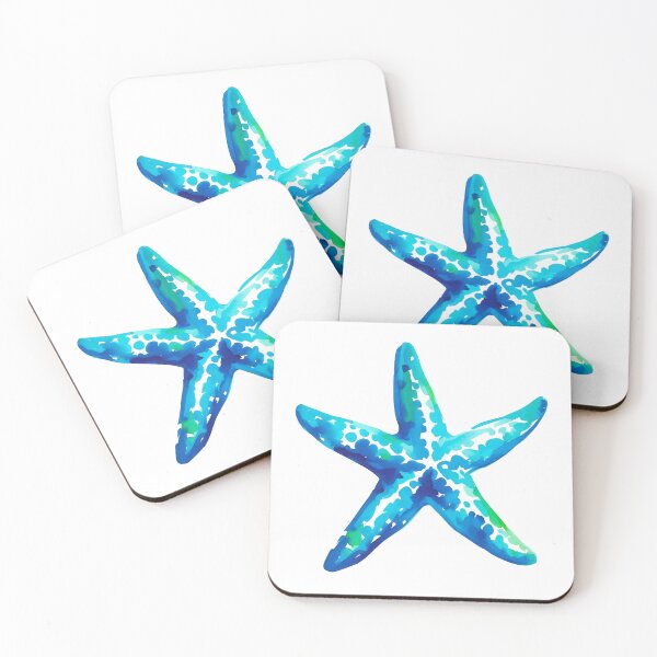 Item preview, Whimsical Blue Starfish Watercolor designed and sold by BrightTide.