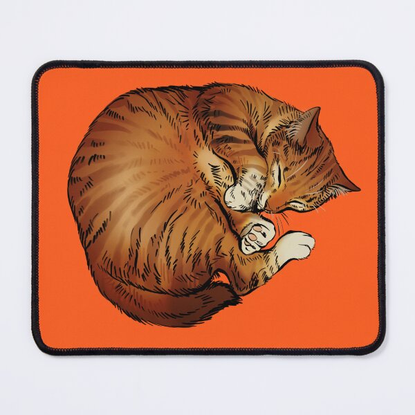 Item preview, Orange cat sleeping (orange background) designed and sold by Petcetera.
