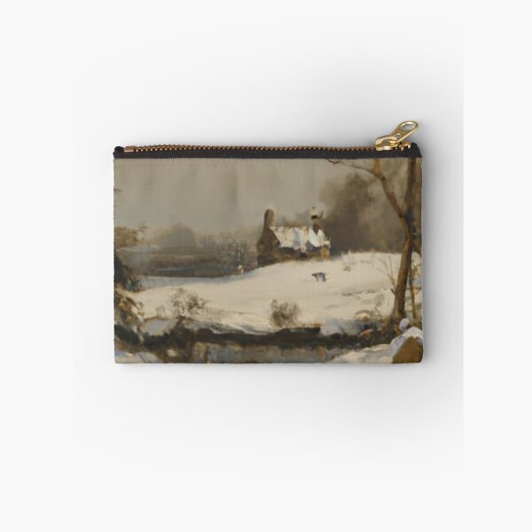 Item preview, English Cottage Snowy Winter Landscape Painting Victorian England designed and sold by MeadowFarmPrint.