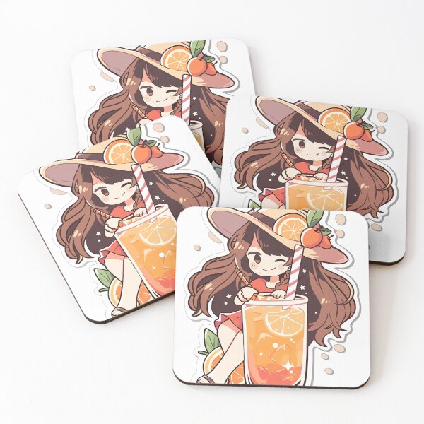 Item preview, Sun Juicy Girl in a Summer Hat , Orange & Glass designed and sold by AwsomeStore.