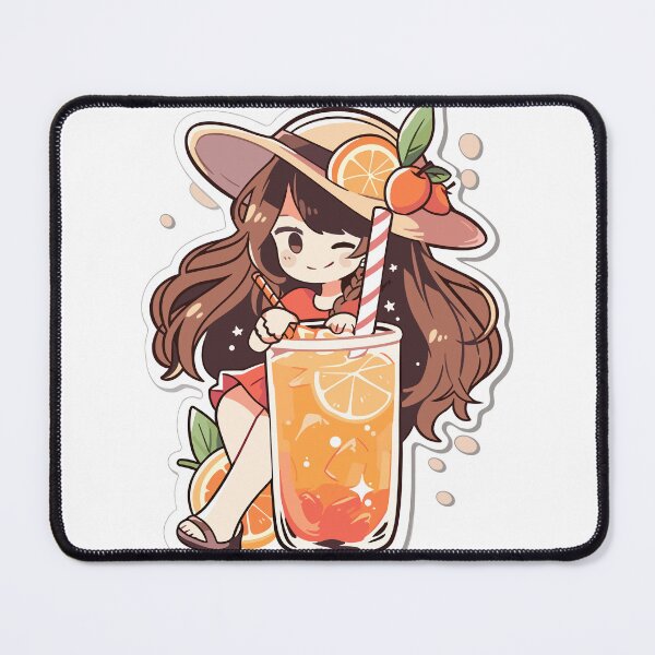 Item preview, Sun Juicy Girl in a Summer Hat , Orange & Glass designed and sold by AwsomeStore.