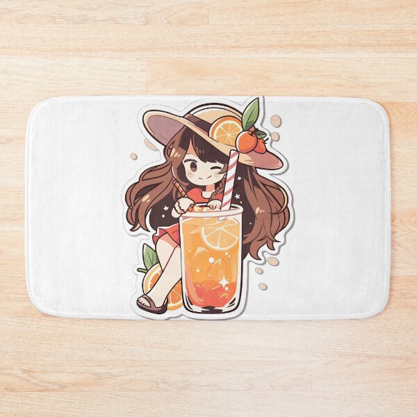 Item preview, Sun Juicy Girl in a Summer Hat , Orange & Glass designed and sold by AwsomeStore.