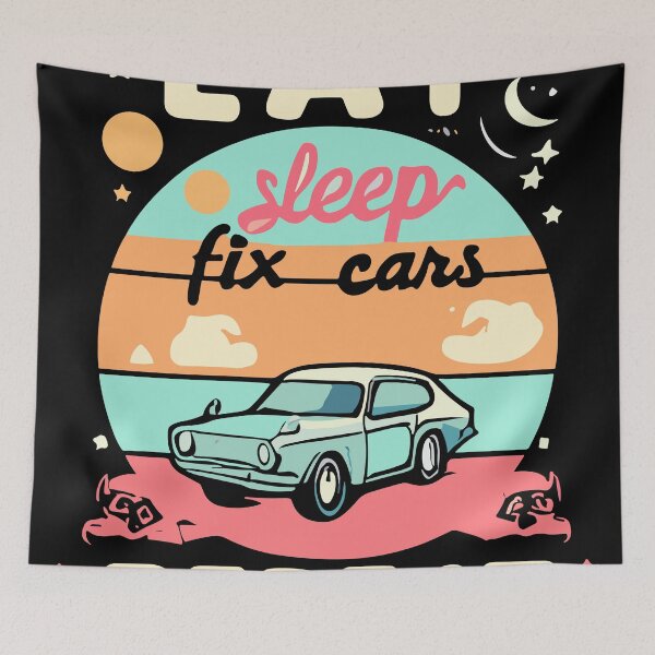 Item preview, Eat Sleep Fix Cars Repeat designed and sold by bihtti.