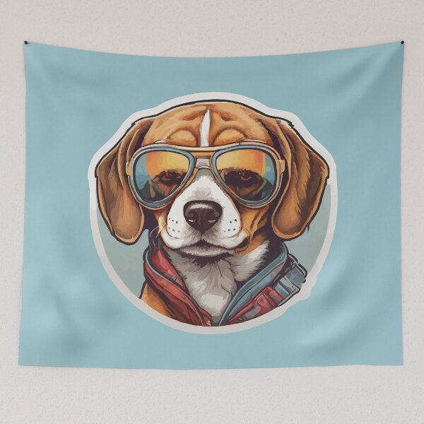 Item preview, Beagle Face Wearing Aviator Sunglasses designed and sold by thecatcouch.